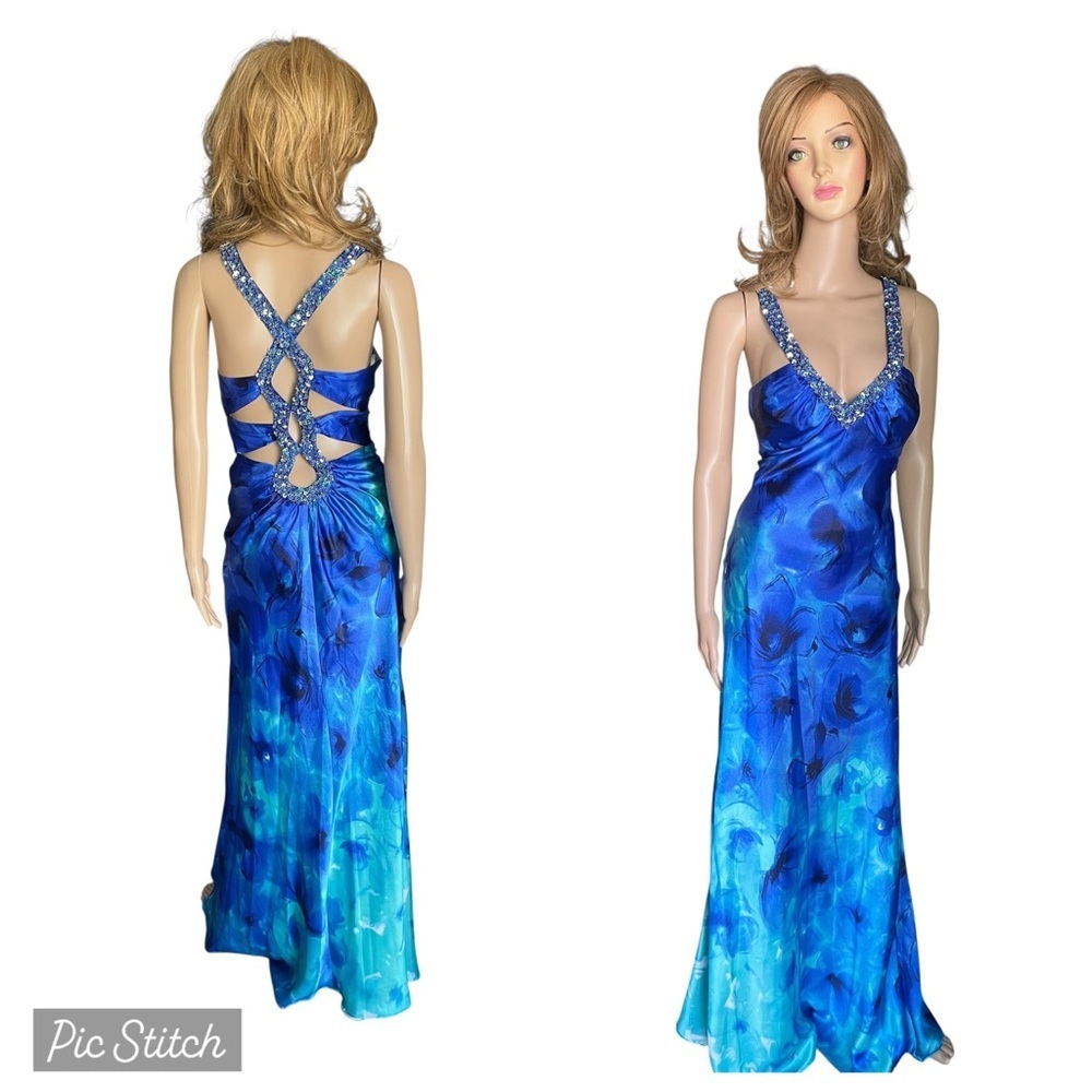 Betsy  &Adams  blue‎ dress with sequin design size 8